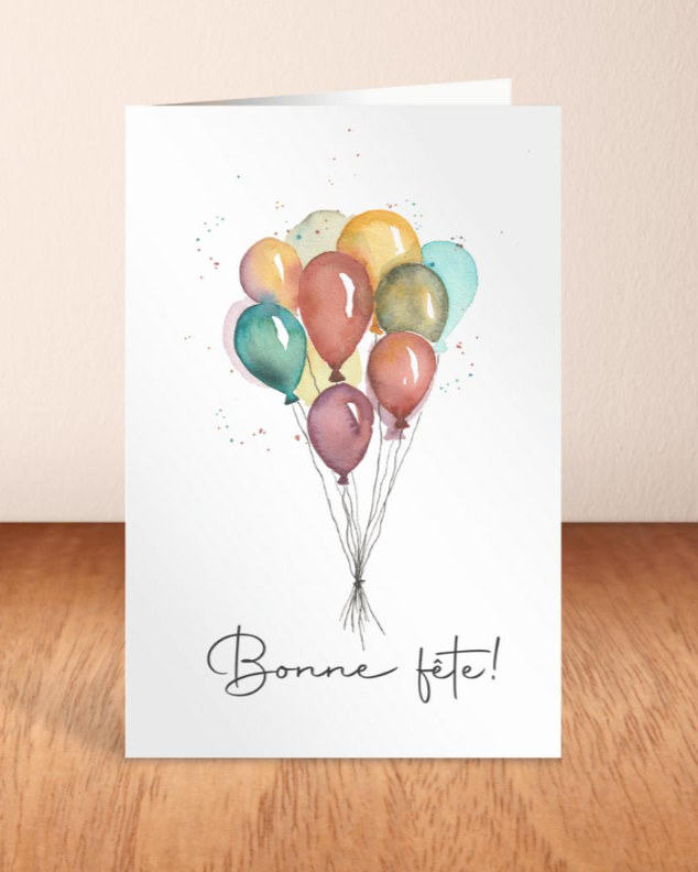 CARTE DE REMERCIEMENT - Ballons