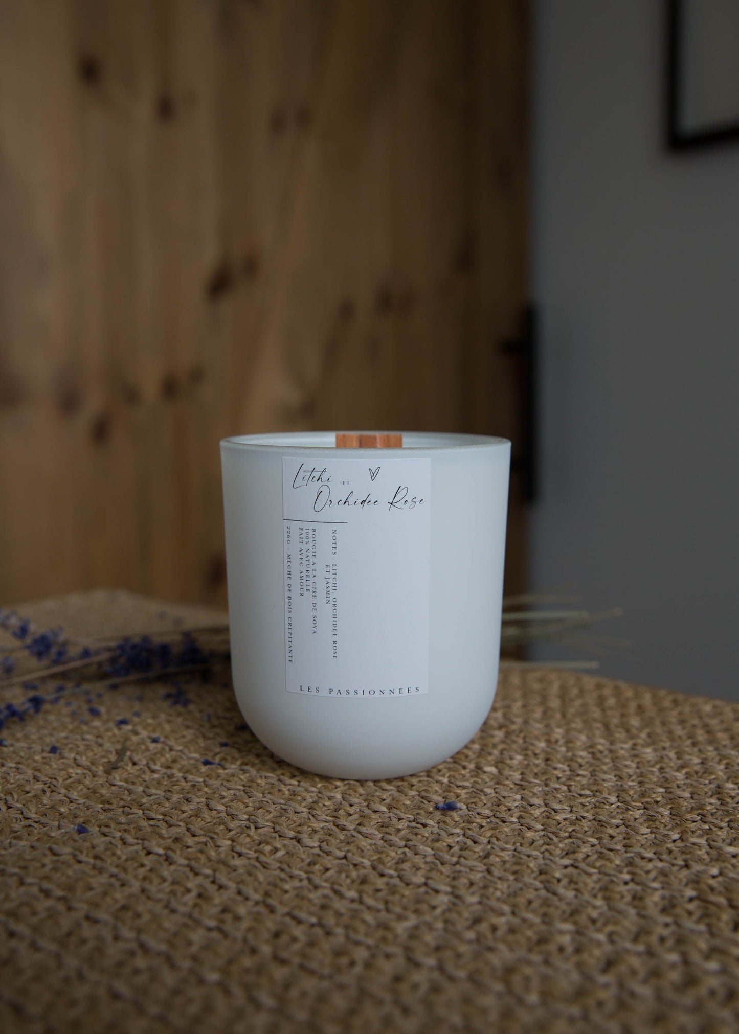 chandelle litchi orchidee rose pot blanc design epure