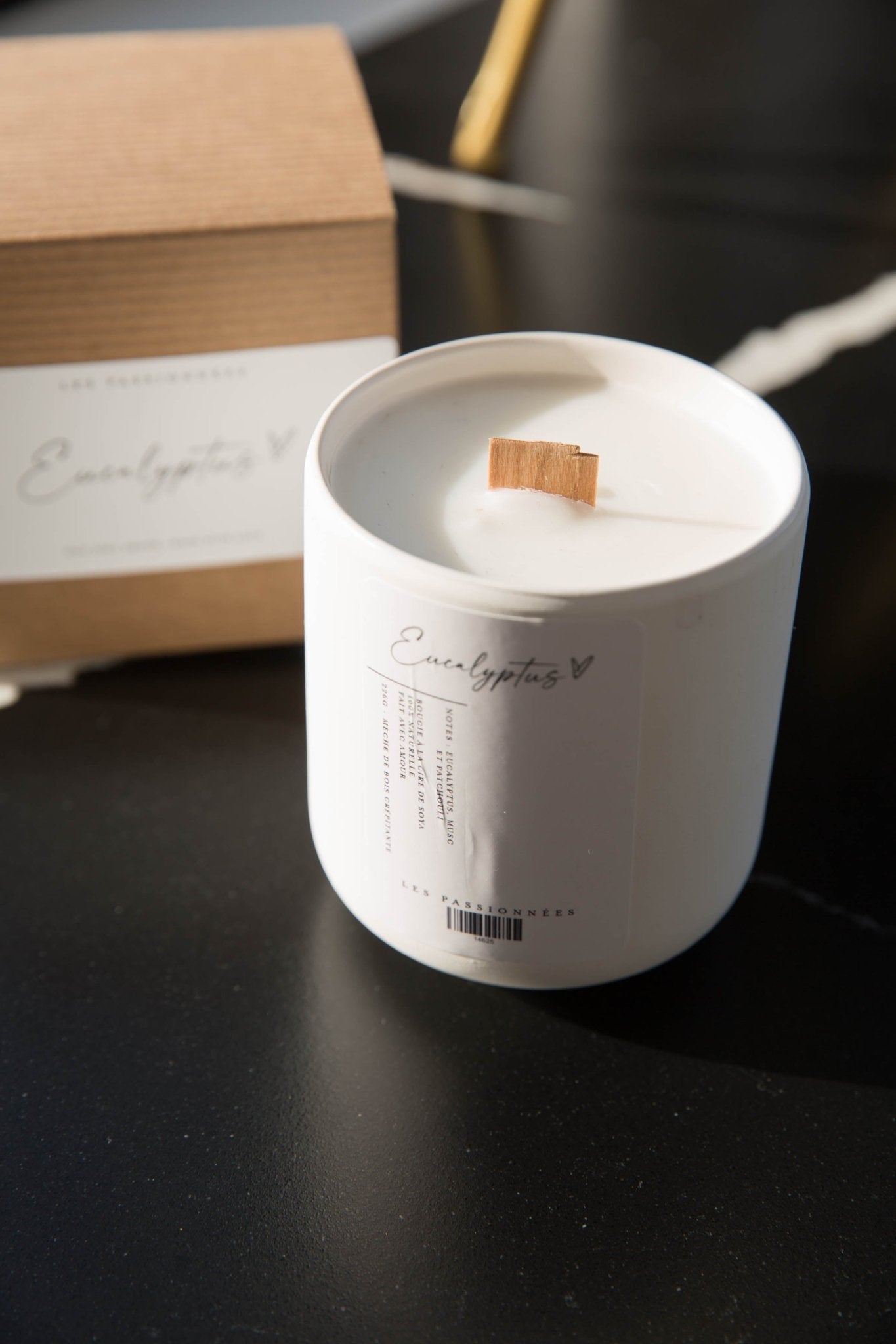 BOUGIE DE SOYA RECHARGEABLE - Eucalyptus - Les passionnées