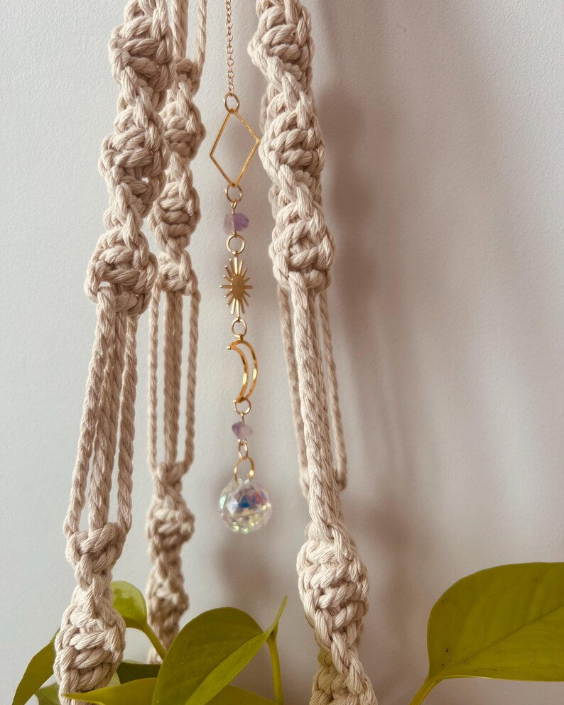 Jardinière suspendue en macramé pour plante d’intérieur, au style naturel et décoratif