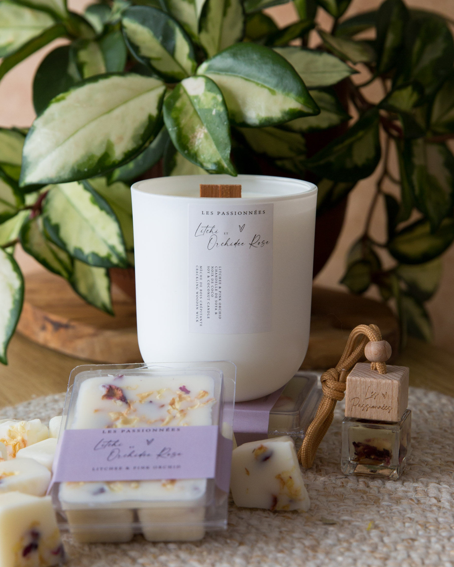 CHANDELLE PARFUMÉE RECHARGEABLE - Litchi & Orchidée Rose