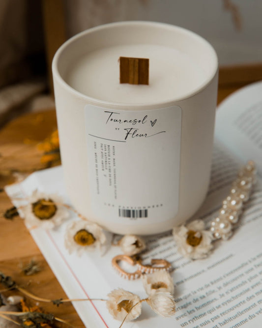 BOUGIE DE SOYA RECHARGEABLE - Tournesol & fleur - Les passionnées