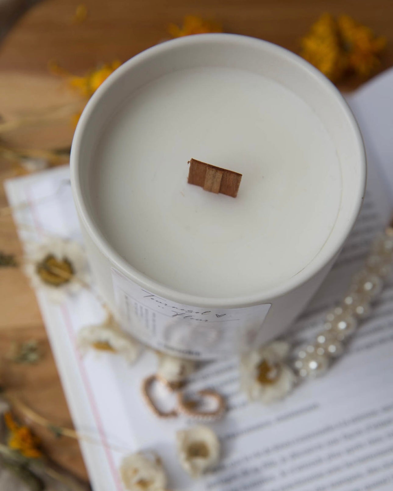 BOUGIE DE SOYA RECHARGEABLE - Tournesol & fleur - Les passionnées