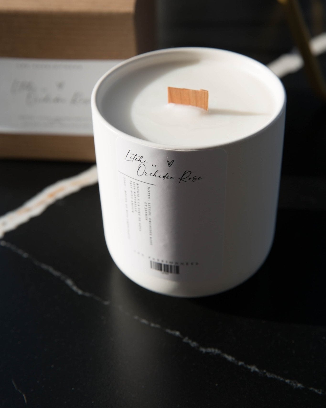 BOUGIE DE SOYA RECHARGEABLE - Litchi & Orchidée Rose - Les passionnées