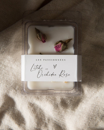 PASTILLES DE CIRE DE SOJA - Litchi & Orchidée Rose - Les passionnées