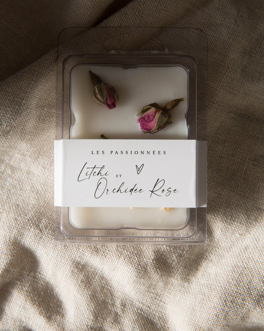 PASTILLES DE CIRE DE SOJA - Litchi & Orchidée Rose - Les passionnées