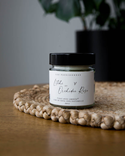 BOUGIE DE SOYA - Litchi & orchidée rose - Les passionnées