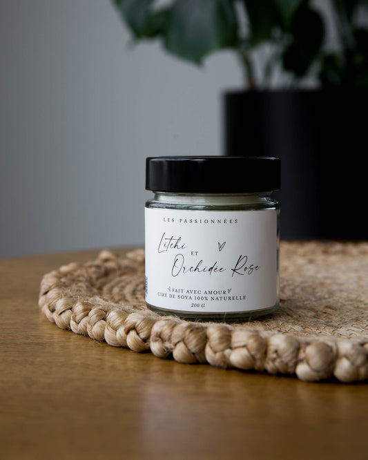 BOUGIE DE SOYA - Litchi & orchidée rose - Les passionnées