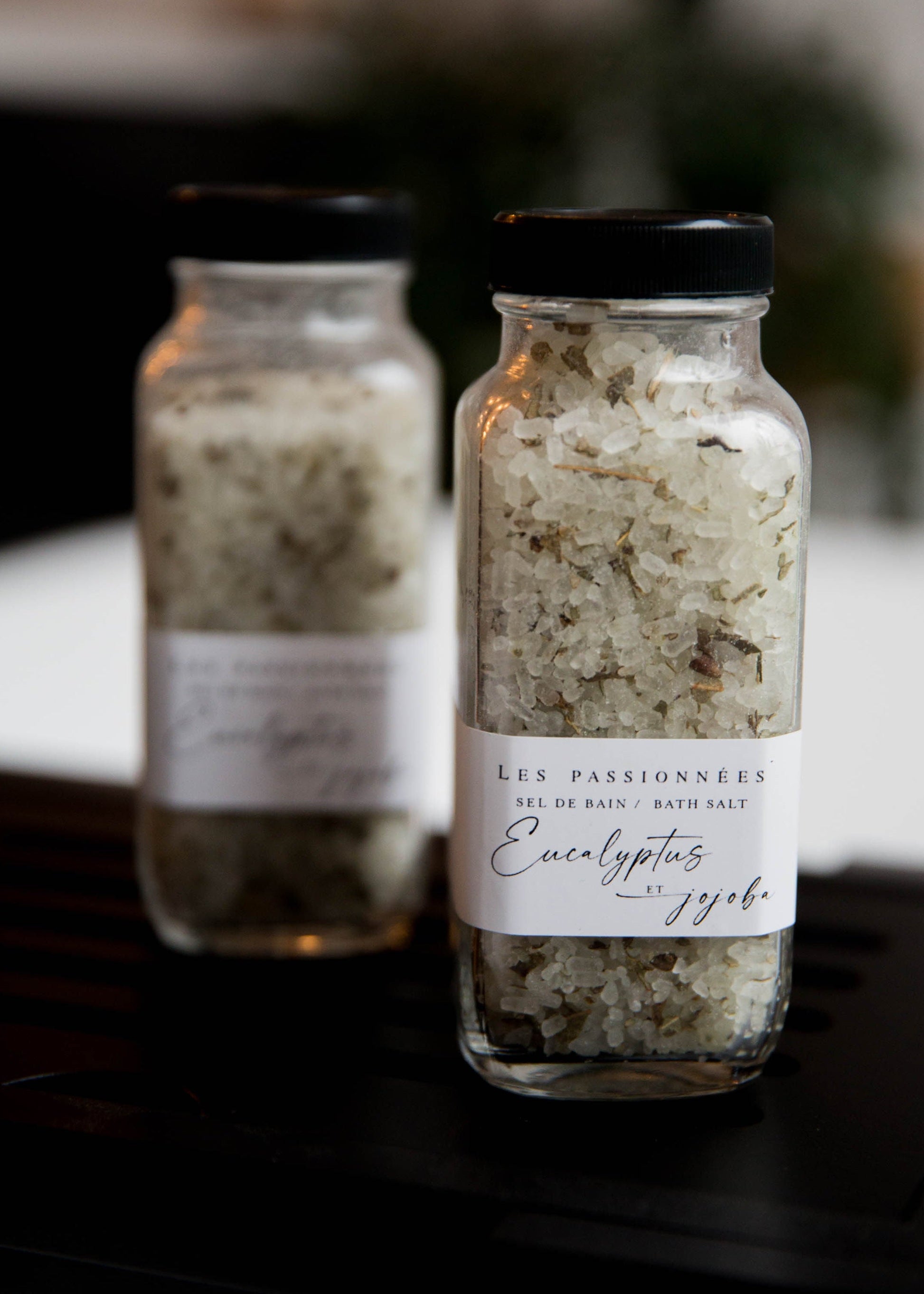 sel de bain eucalyptus jojoba en flacon ambiance detente