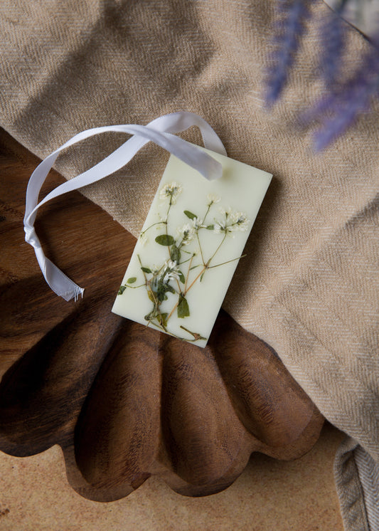 Tablette de cire parfumée citron et baies avec fleurs séchées, parfum frais et fruité pour maison, garde-robe et petits espaces