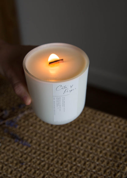 Flamme de chandelle parfumée Coton Propre – cire naturelle