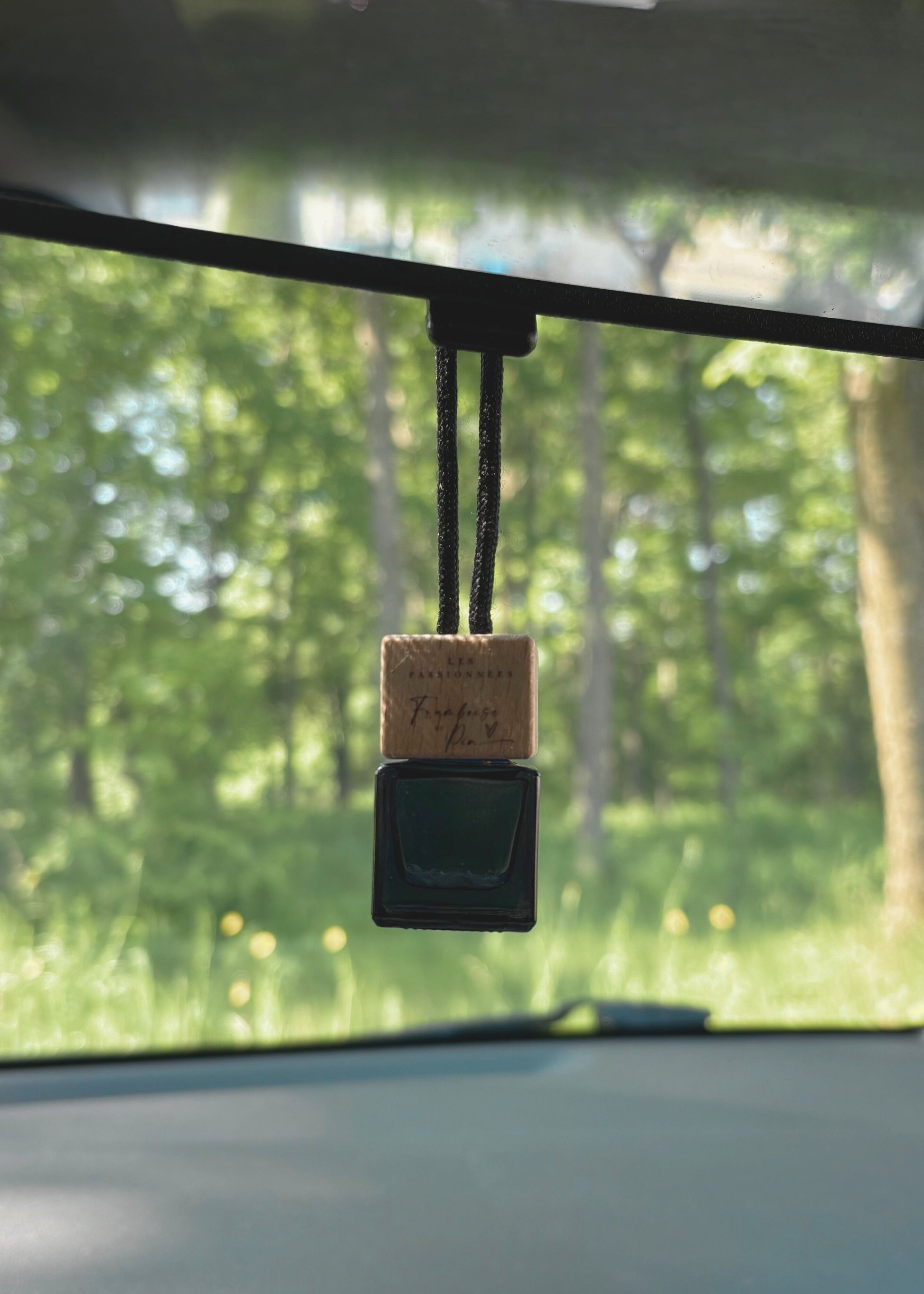 Diffuseur pour voiture suspendu au rétroviseur parfum framboise et pin