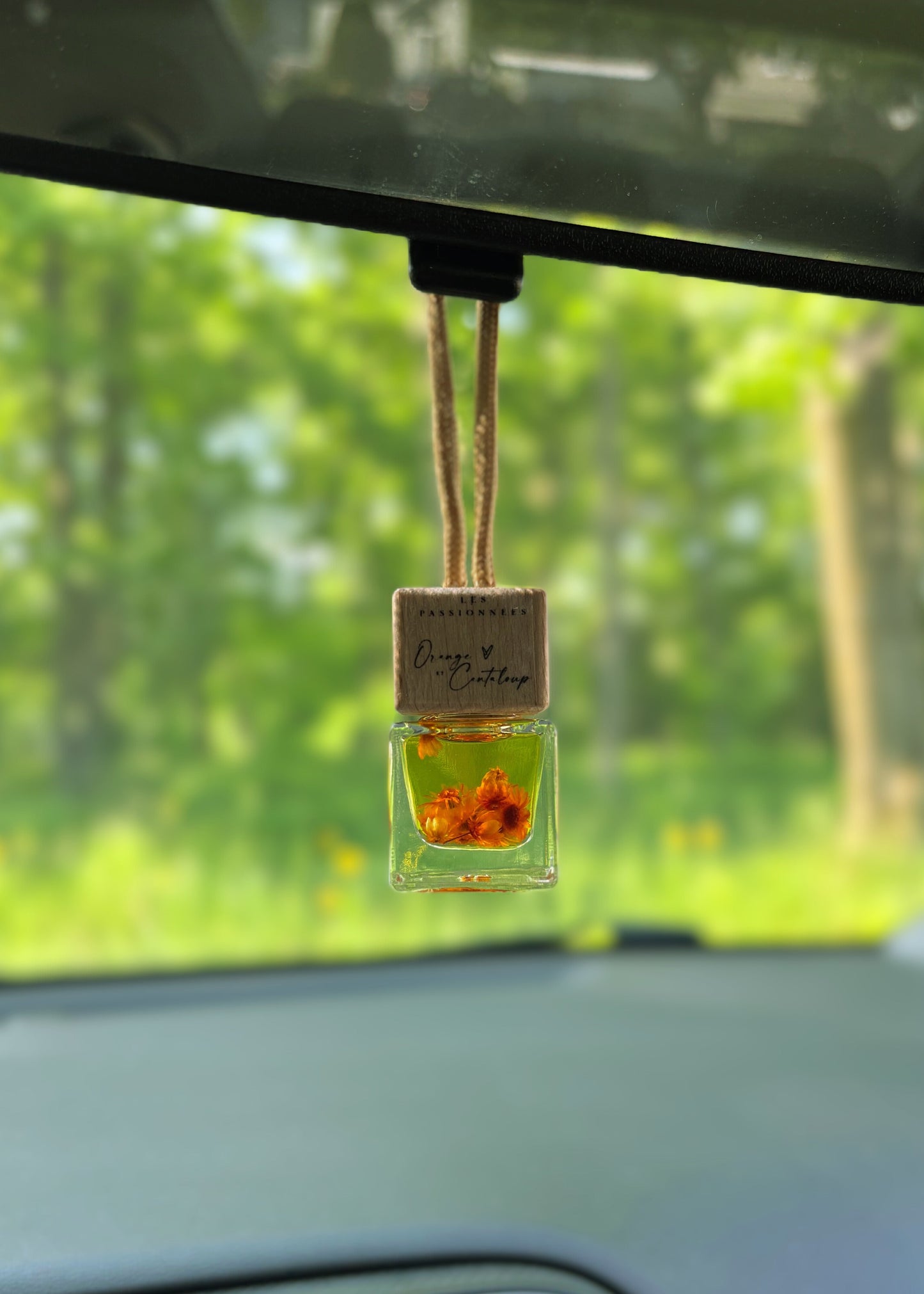 Diffuseur pour voiture suspendu au rétroviseur parfum-orange-cantaloup