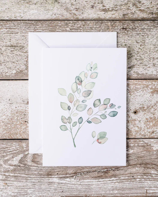 CARTE DE REMERCIEMENT - Feuilles rosées