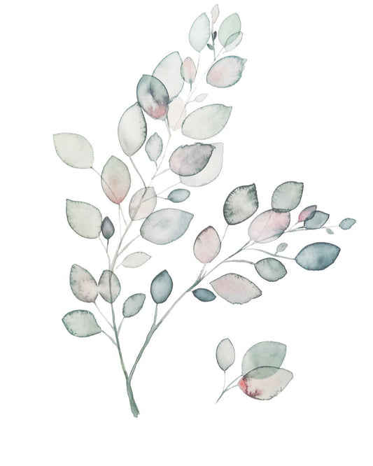 CARTE DE REMERCIEMENT - Feuilles rosées